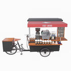 125L Kutu Yapısı Diskli Fren Üç Tekerlekli Bisiklet Kahve Arabası