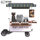 4 Tekerlekli Otomat Açık Kahve Arabası Toz Boya Mobil Kahve Bisikleti