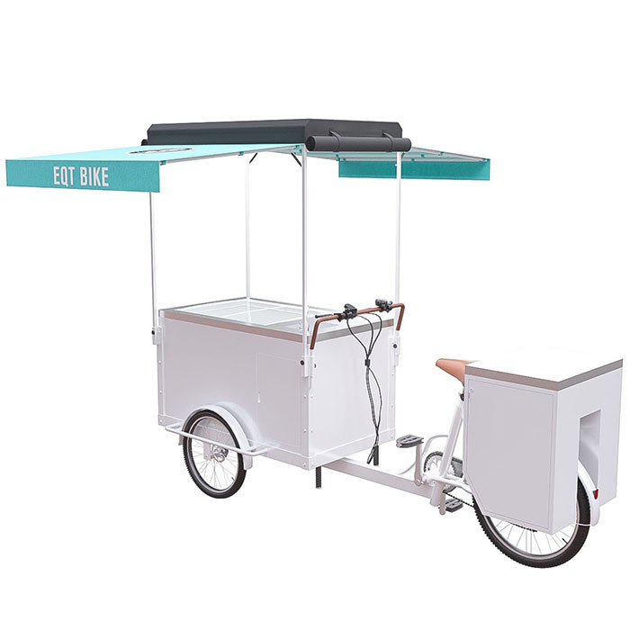 Büyük Yük Kapasitesi ile Özel Yapılmış Elektrikli Dondurma Bisiklet Arabası