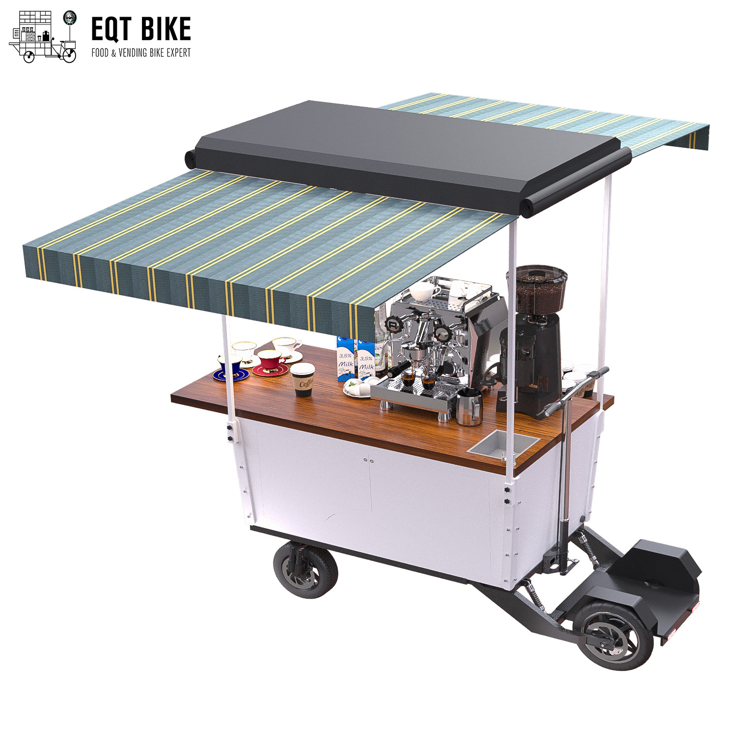 350w Gıda Van Otomat Kahve Bisiklet Arabası Metal Çerçeve