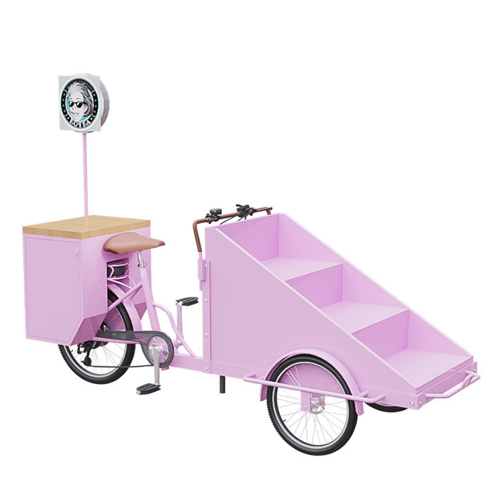 Çiçek / Meyve / Snacks için Tasarım Entegre Ultra Hafif Mobil Sokak Satıcı Sepeti